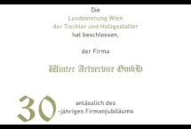 Tischlerinnung Ehrenurkunde