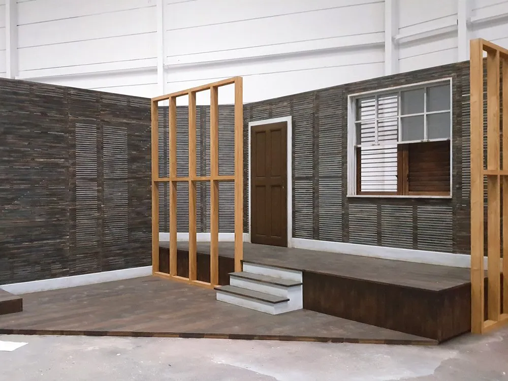 Bühnenkulisse in Bau in einer Werkstatt