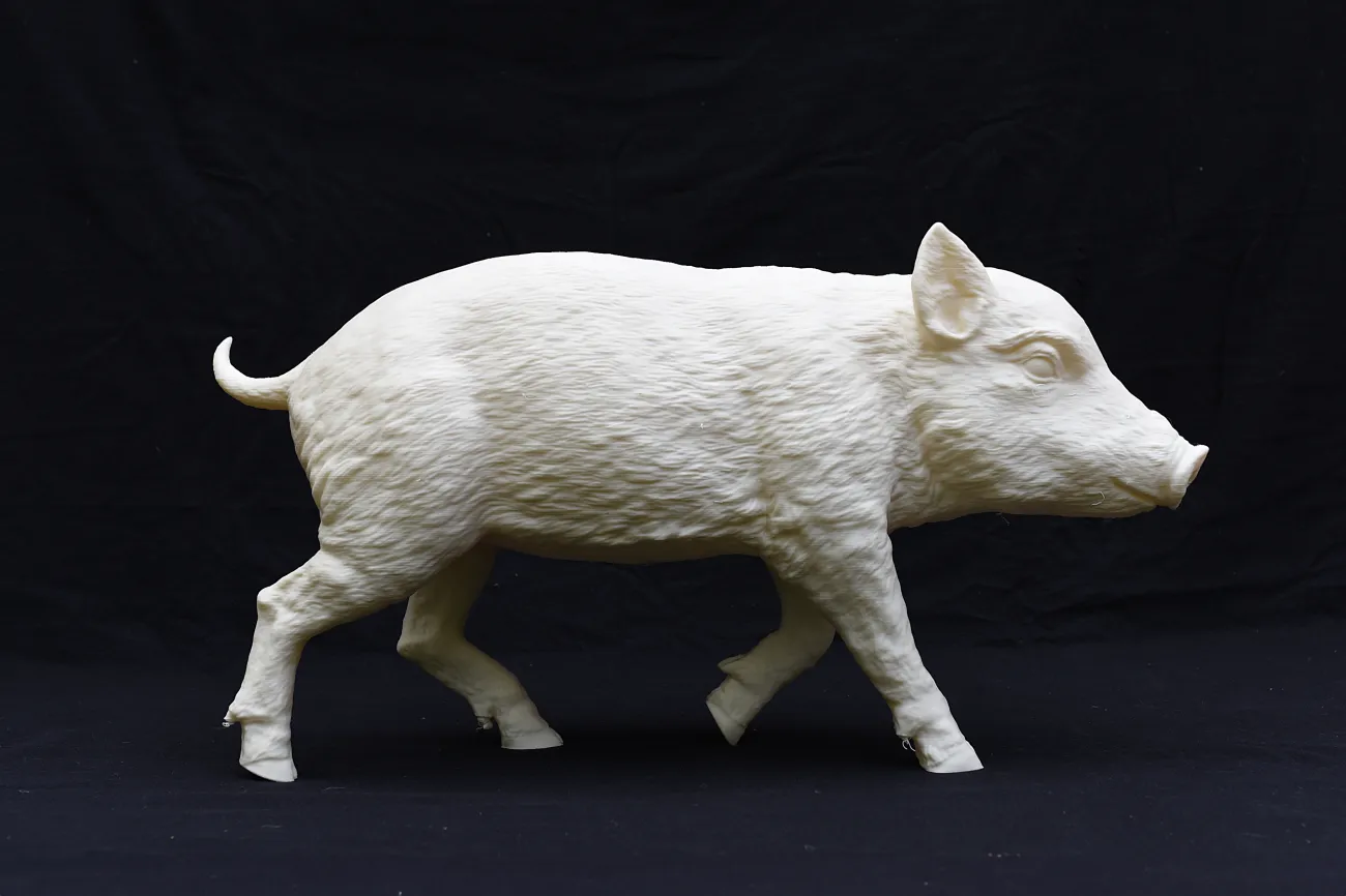 3D-gedrucktes Schwein in weiß